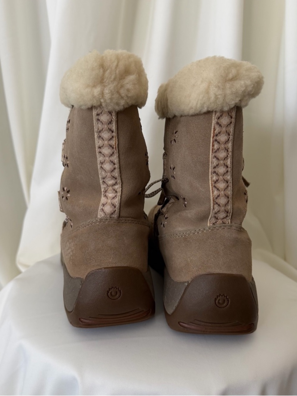 ULU Suluk Women's Waterproof Faux Fur Trim Leather Winter boots size 6. - Picture 3 of 11